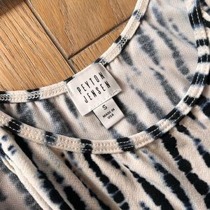 Peyton Jensen shibori jumpsuit onesie small white blue - worn once!